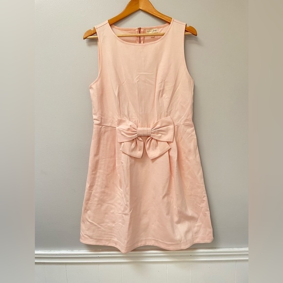 Maison Jules Ballet Blush Pink Bow fit flare pleated Jackie O Dress size Large - Picture 3 of 8